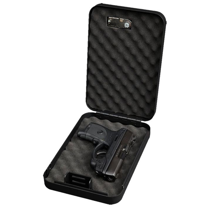 Bulldog BD1126 Personal VaultCombination/Key Entry Black Powder Coat Steel Holds 1 Handgun 9.50" L x 6.50" W x 2" D