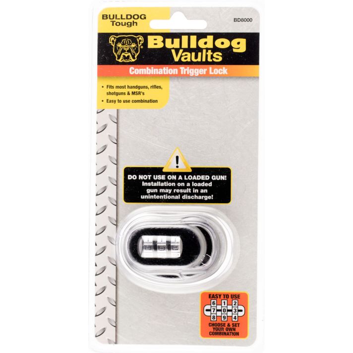 Bulldog BD8000 Trigger LockOpen With Combination Black Metal Firearm Fit- Handgun/Rifle/Shotgun