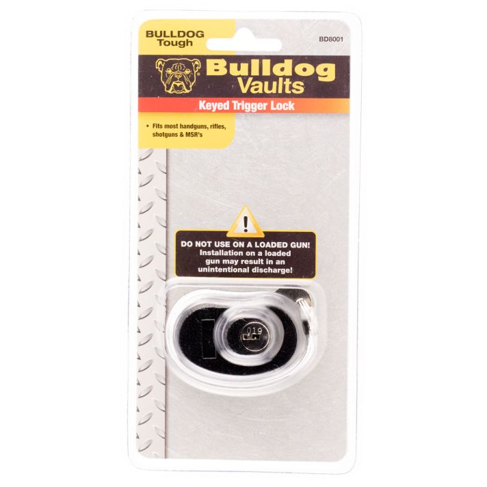 Bulldog BD8001 Trigger LockOpen With Key Black Metal Firearm Fit- Handgun/Rifle/Shotgun
