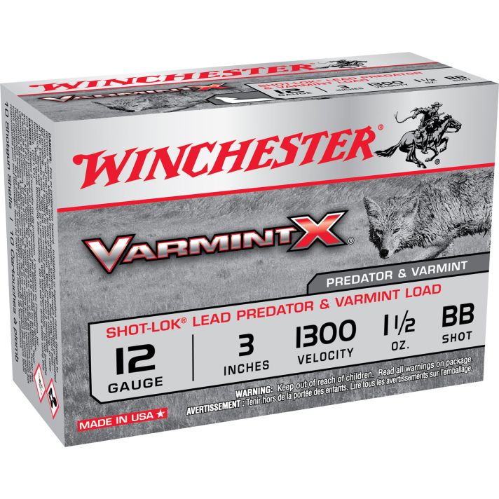 Winchester Ammo X123VBB Varmint X Shot-Lok 12Gauge 3" 1 1/2oz BBShot 10 Per Box/10 Case