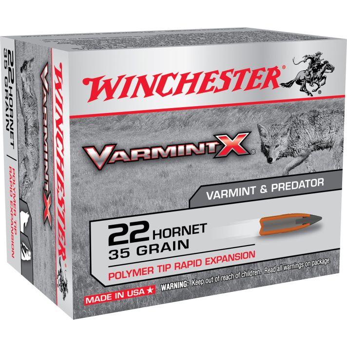 Winchester Ammo X22P Varmint X22Hornet 35gr Polymer Tip Rapid Expansion 20 Per Box/10 Case