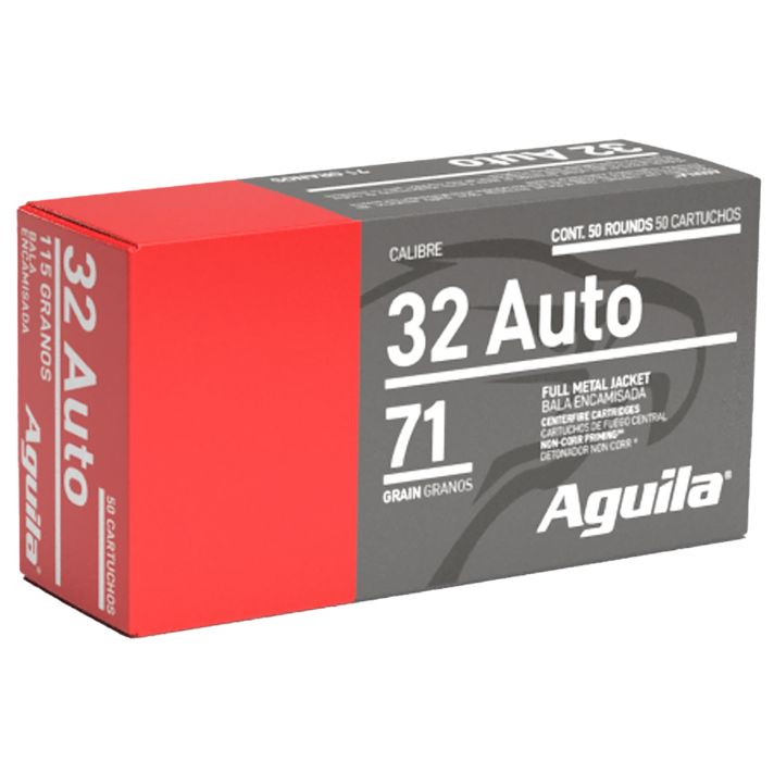 Aguila 1E322110 Target & Range Handgun 32ACP 71gr Full Metal Jacket 50 Per Box/20 Case