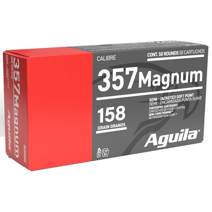 Aguila 1E572823 Target & Range Handgun 357Mag 158gr Semi Jacketed Soft Point 50 Per Box/20 Case