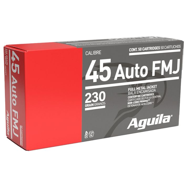 Aguila 1E452110 Target & Range Handgun 45ACP 230gr Full Metal Jacket 50 Per Box/20 Case