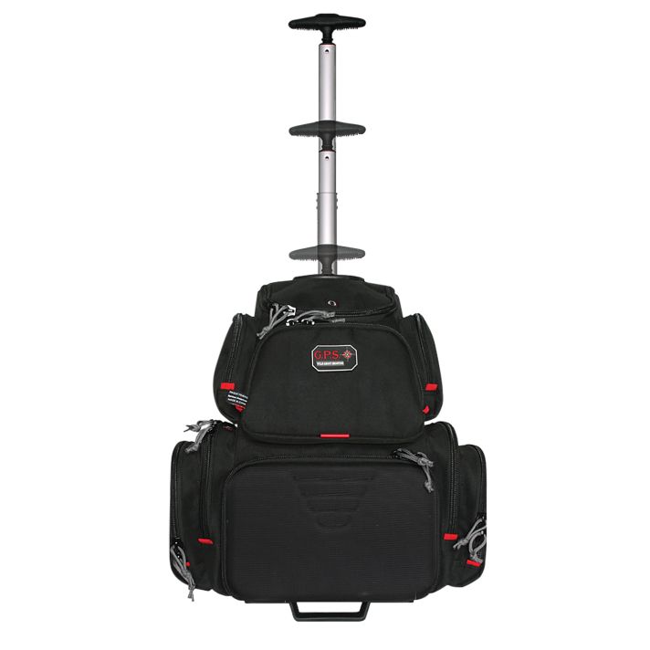 GPS Bags 1711ROBP Handgunner Rolling Backpack Black 600D Polyester Holds 4 Handguns
