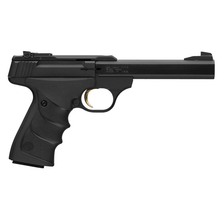 Browning 051497490 Buck Mark URX 22 LR 10+1 5.50" Slab Side Barrel, Matte Black Serrated Steel Slide & Aluminum Frame, Black Overmolded RX Grips