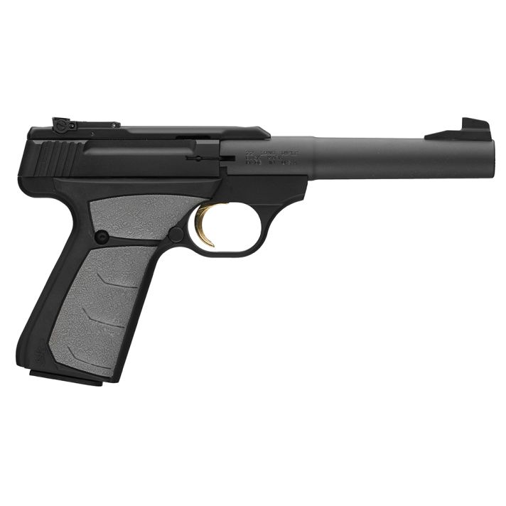 Browning 051498490 Buck Mark Camper 22 LR 10+1 5.50" Tapered Bull Barrel, Matte Black Serrated Steel Slide & Aluminum Frame, Gray Ultragrip FX Grip