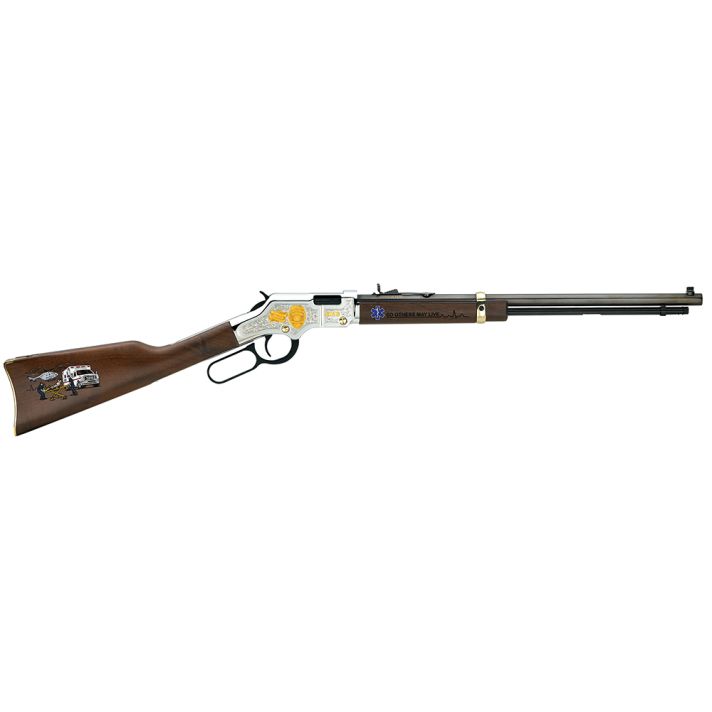 Henry H004EMS Golden Boy EMS Tribute Edition 22 LR, 16 LR/21 Short, 20" Blued 20" Octagon Steel Barrel,Nickel-Plated Steel Engraved Receiver, American Walnut Stock Engraved, Right Hand