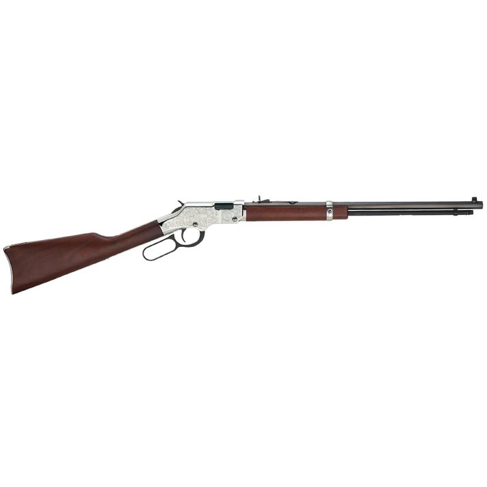 Henry H004SEM Silver EagleFull Size 22 WMR 12+1 20.50" Blued Octagon Barrel, Nickel-Plated Steel Receiver, American Walnut Stock Right Hand