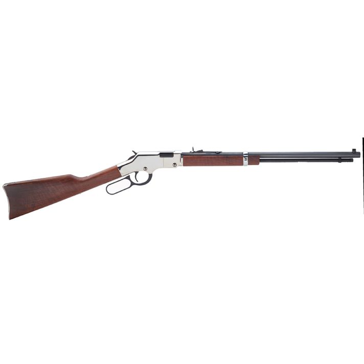 Henry H004SV Golden Boy Silver 17 HMR Caliber with 11+1 Capacity, 20" Blued Barrel, Nickel-Plated Metal Finish & American Walnut Stock Right Hand (Full Size)