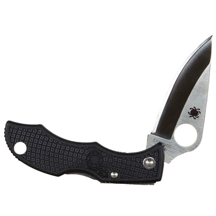 SpydercoLadybug 31.94" Folding Clip Point Plain VG-10 Stainless Steel Blade FRN Black Handle