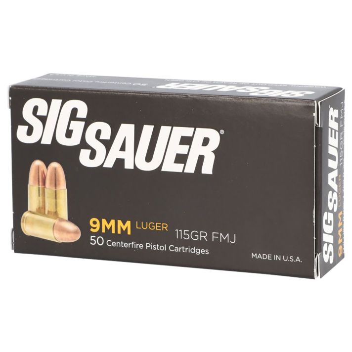 Sig Sauer E9MMB150 Elite Ball9mmLuger 115gr Full Metal Jacket 50 Per Box/20 Case
