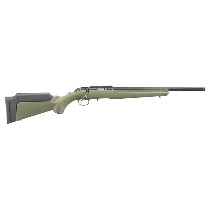 Ruger 8335 American RimfireSports South Exclusive Full Size 22 WMR 9+1 18" Satin Blued Threaded Barrel, Satin Blued Steel Receiver w/Scope Rail, OD Green Synthetic Adjustable Stock, Right Hand