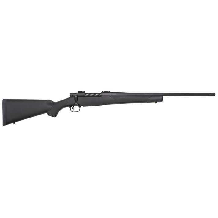 Mossberg 27877 PatriotFull Size 25-06 Rem 5+1 22" Matte Blued Fluted Barrel, Drilled & Tapped Matte Blued Stainless Steel Receiver, Walnut Fixed Stock, Right Hand