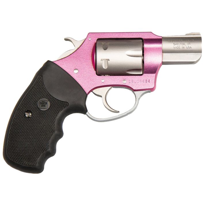 Charter Arms 52330 Pathfinder Pink Lady Small Frame 22 WMR 8 Shot 2" Stainless Steel Barrel, Pink Cerakote Aluminum Frame,Stainless Cylinder, Black Finger Grooved Rubber Grip, Exposed Hammer