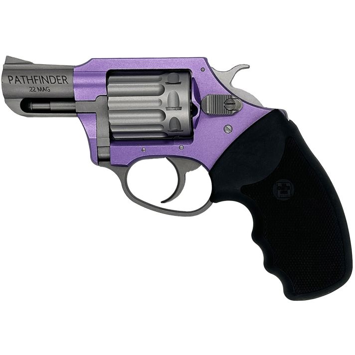 Charter Arms 52340 Pathfinder Lavender Lady Small Frame 22 WMR 8rd 2" Stainless Steel Barrel, Lavender Aluminum Frame, Stainless Cylinder, Black Finger Grooved Rubber Grip, Exposed Hammer