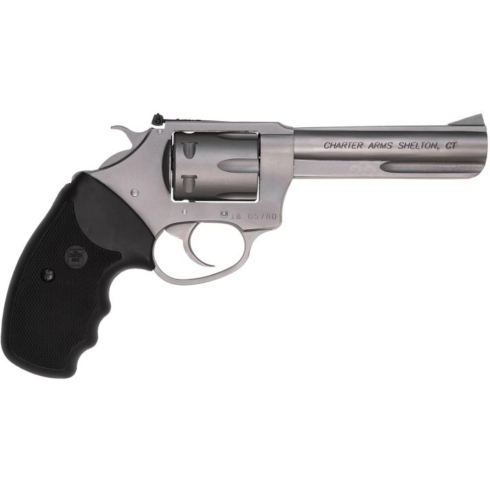 Charter Arms 72242 Pathfinder Target 22 LR, 8 Shot 4.20" Matte Stainless Steel Barrel & Cylinder, Anodized Aluminum Frame w/Black Finger Grooved Rubber Grip, Exposed Hammer