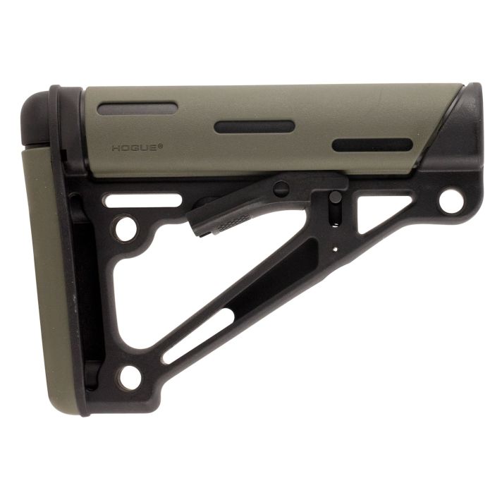 Hogue 15250 OverMolded Collapsible Buttstock OD Green OverMolded Rubber Black Synthetic AR-15, M16, M4