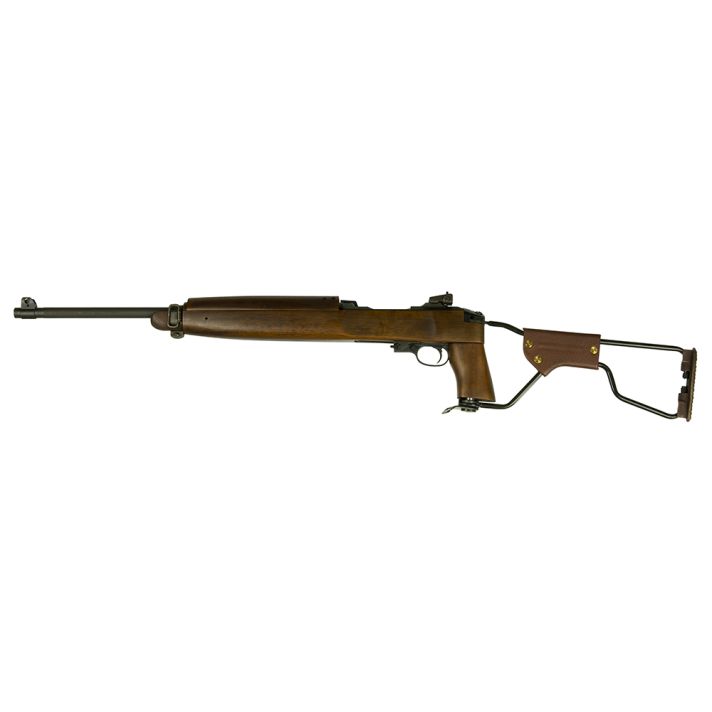 Inland MFG ILM150 M1A1 Paratrooper Carbine 30 Carbine 15+1 18" Barrel, Black Metal Finish, Type 2 Barrel Band, Black Side, Folding Wire Stock w/Low Wood Walnut Forearm & Pistol Grip