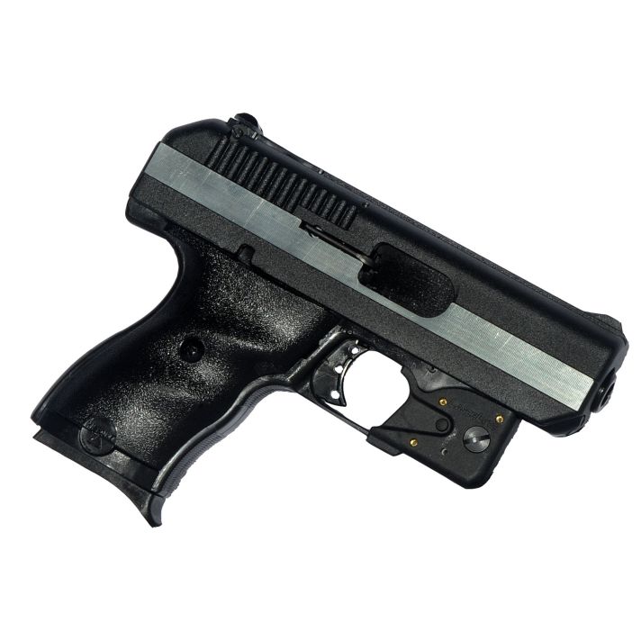 Hi-Point CF380LLTGM CF380 ACP Caliber with 3.50" Barrel, 8+1 Capacity, Black Finish Frame, Serrated Black Steel Chrome Line Slide & Polymer Grip, LaserLyte Laser