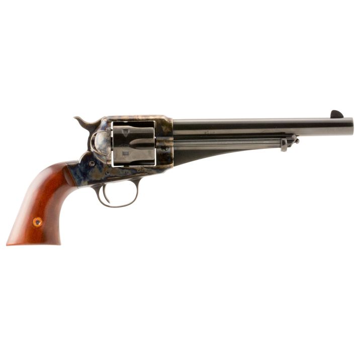 Taylors & Company 550378 1875 Army Outlaw 357 Mag Caliber with 7.50" Blued Finish Barrel, 6rd Capacity Blued Finish Cylinder, Color Case Hardened Finish Steel Frame & Walnut Grip