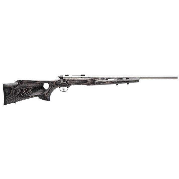 Savage Arms 96972 B.MAG Target Full Size 17 WSM 8+1 22" Matte Stainless Heavy Barrel, Matte Drilled & Tapped Stainless Steel Receiver, Matte Gray Thumbhole Laminate Stock, Right Hand