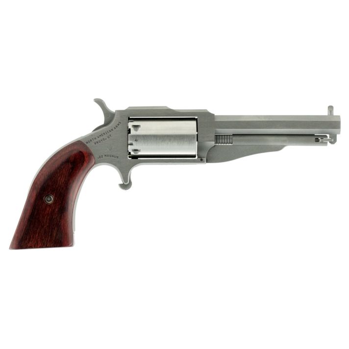 North American Arms 19603C 1860 The Earl 22 LR or 22 MWR 5rd 3" Barrel, Overall Stainless Steel Finish & Rosewood Boot Grip Includes Cylinder