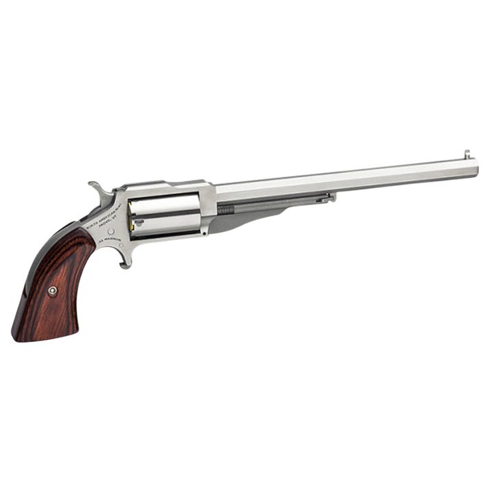 North American Arms 18606 1860 Hogleg *CA Compliant 22 WMR Caliber with 6" Barrel, 5rd Capacity Cylinder, Overall Stainless Steel Finish & Wood Grip