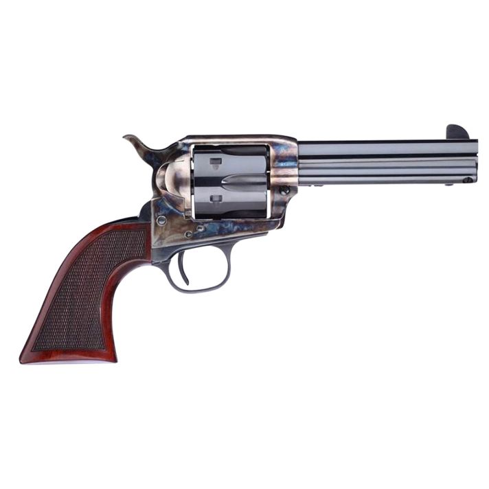 Taylors & Company 556201DE Short Stroke Smoke Wagon45 Colt (LC) 6rd 4.75" Blued Cylinder & Barrel Color Case Hardened Steel Frame Checkered Walnut Navy Size Grip (Taylor Tuned)