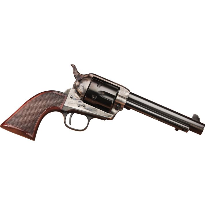 Taylors & Company 556202DE Short Stroke Smoke Wagon45 Colt (LC) 6rd 5.50" Blued Cylinder & Barrel Color Case Hardened Steel Frame Checkered Walnut Navy Size Grip (Taylor Tuned)