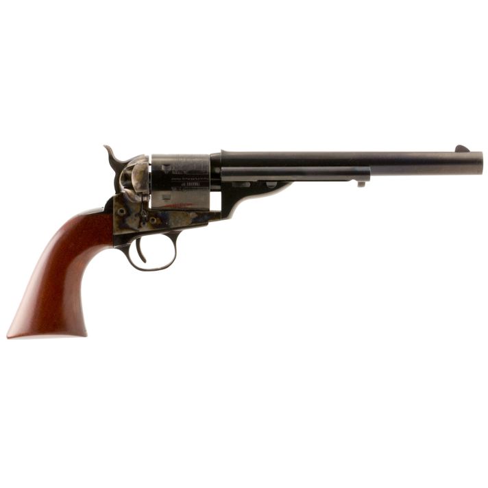 Taylors & Company 550695 1860 Open-Top 38 Special Caliber with 7.50" Blued Finish Barrel, 6rd Capacity Blued Finish Cylinder, Color Case Hardened Finish Steel Frame & Walnut Army Size Grip
