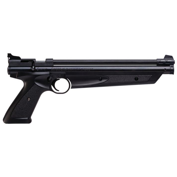Crosman P1377 American Classic Pump Pistol 177 1rd Rifled Steel Barrel, Fixed Front/Adjustable Rear Sights, Black Polymer Grips, Crossbolt Safety