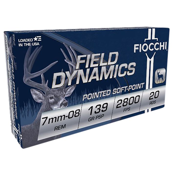 Fiocchi 7MM08B Field Dynamics7mm-08Rem 139gr Pointed Soft Point 20 Per Box/10 Case