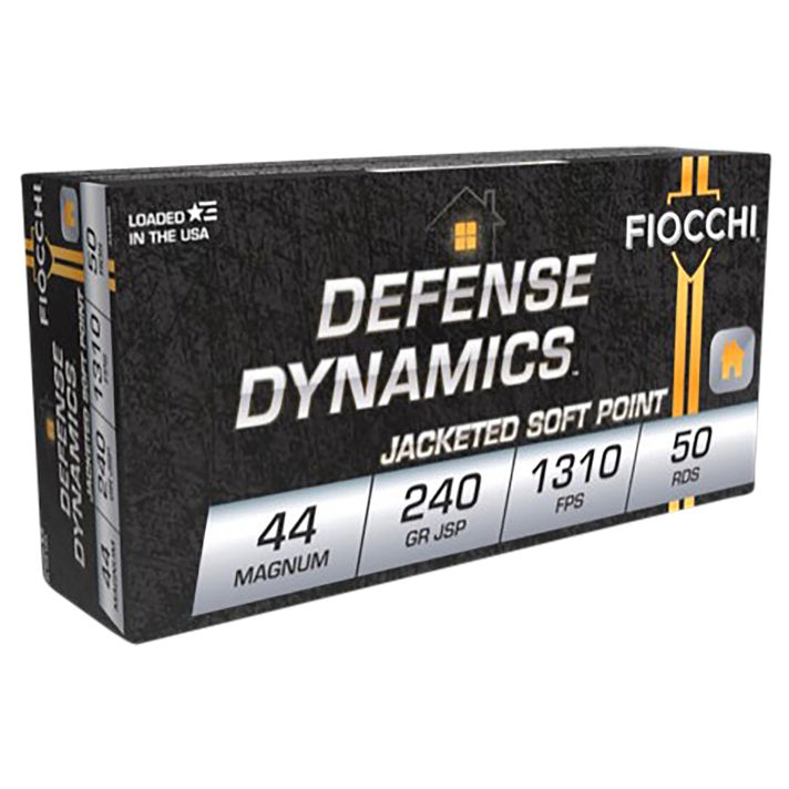Fiocchi 44A500 Defense Dynamics44RemMag 240gr Jacketed Soft Point 50 Per Box/10 Case