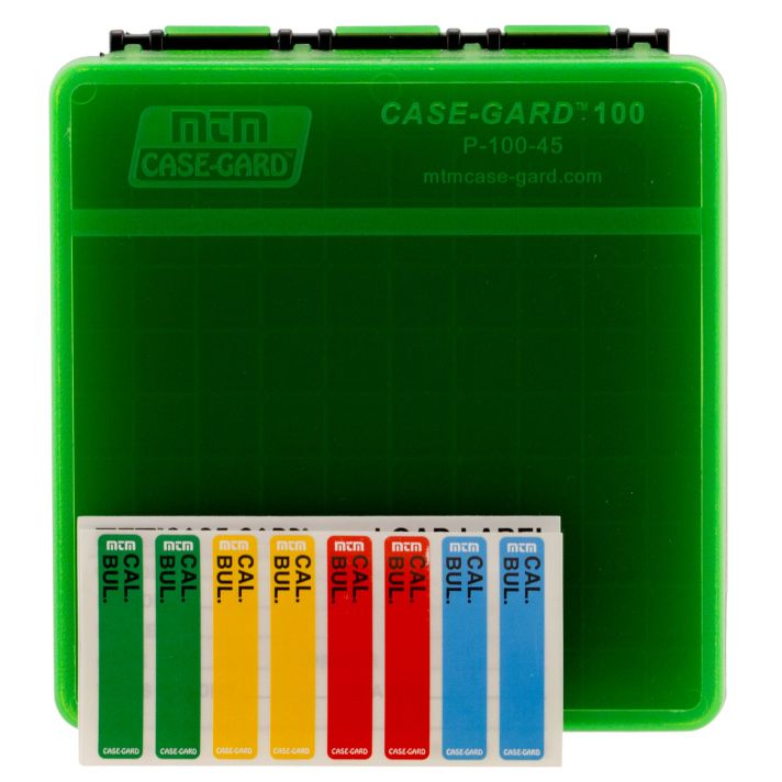 MTM Case-Gard P1004516T Ammo Box Flip-Top 45 ACP/10mm Auto Green Plastic 100rd