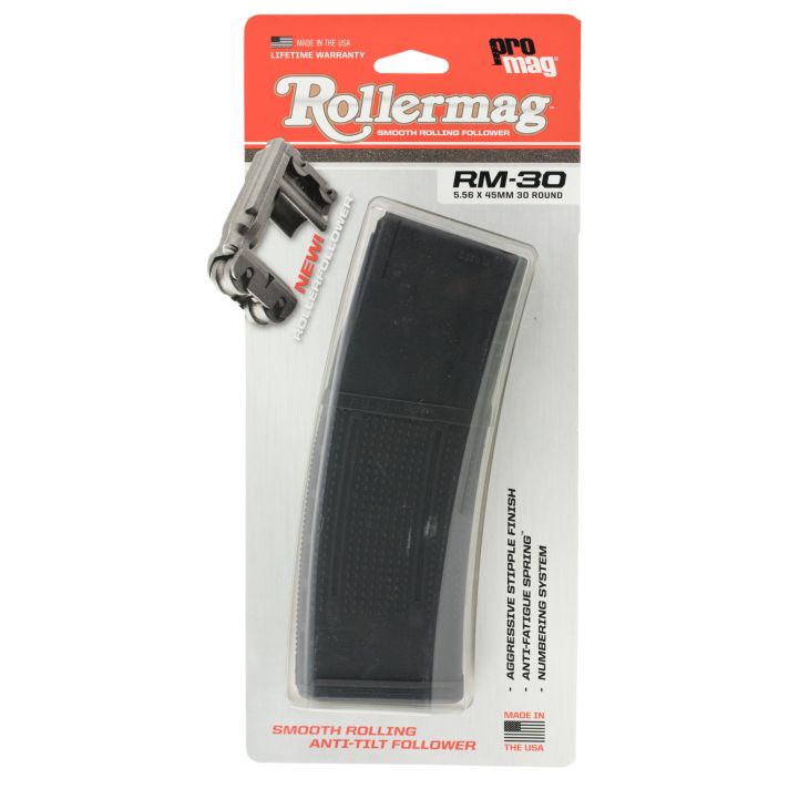ProMag RM30 Standard30rd Detachable w/Roller Follower 5.56x45mm Fits AR-15 Black DuPont Zytel Polymer