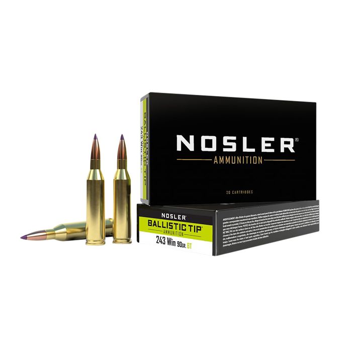 Nosler 40050 Ballistic Tip243Win 90gr Spitzer Ballistic Tip 20 Per Box/10 Case