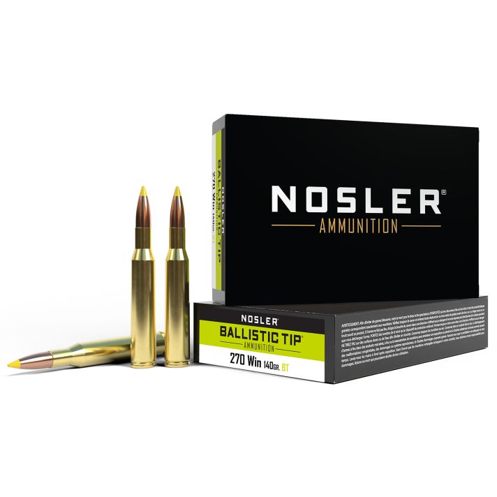 Nosler 40055 Ballistic Tip270Win 140gr Spitzer Ballistic Tip 20 Per Box/10 Case