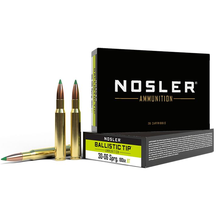 Nosler 40072 Ballistic Tip30-06Springfield 180gr Spitzer Ballistic Tip 20 Per Box/10 Case
