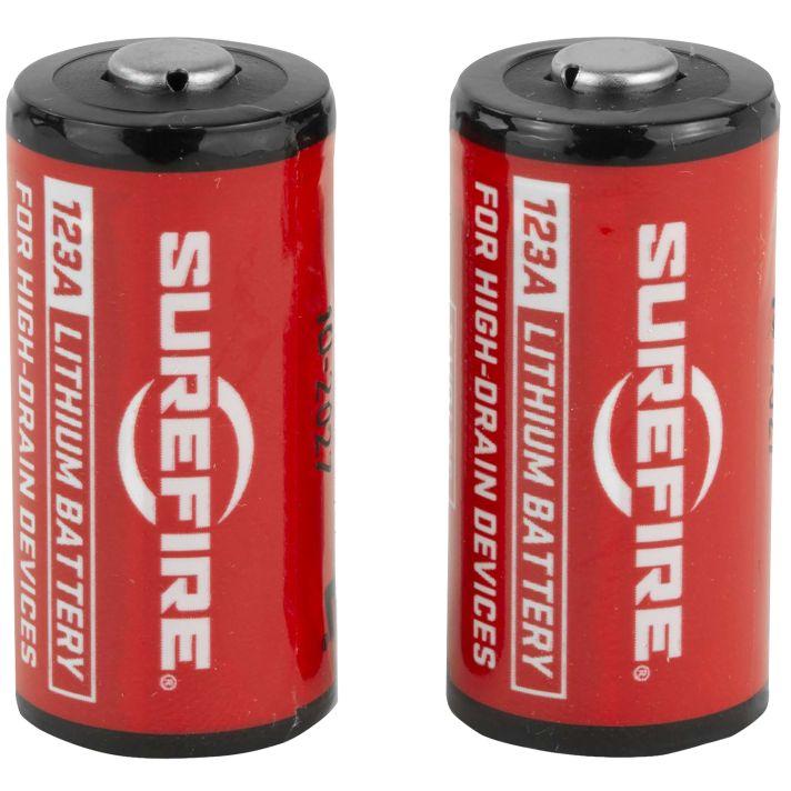 SureFire SF2CB 123A BatteriesRed/Black 3.0 Volts 1,500 mAh (2) Single Pack