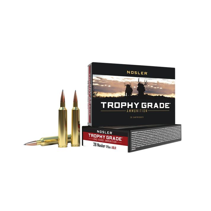Nosler 60155 Trophy Grade Long-Range 28Nosler 175gr Nosler Spitzer AccuBond Long Range 20 Per Box/10 Case