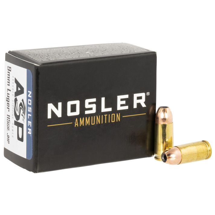 Nosler 51285 Assured Stopping Power Handgun 9mmLuger 115gr Jacketed Hollow Point 20 Per Box/20 Case