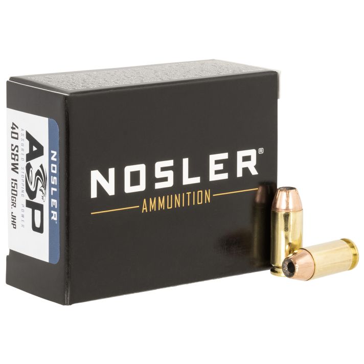 Nosler 51283 Assured Stopping Power Handgun 40S&W 150gr Jacketed Hollow Point 20 Per Box/20 Case