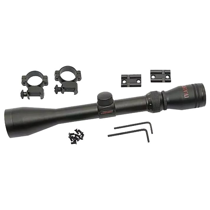Traditions A1171 Muzzleloader Scope Pack 3-9x 40mm Duplex Reticle Matte Black Includes Medium Rings & 2 Piece Base