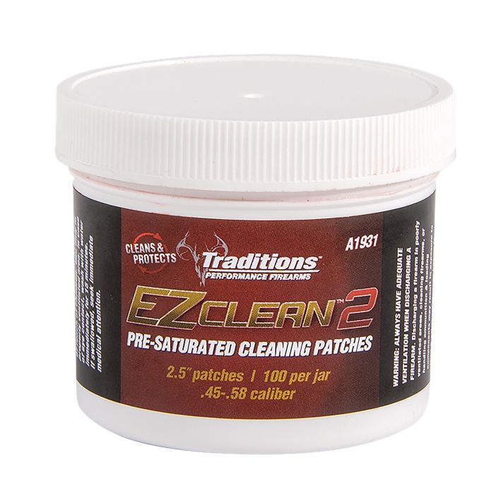 Traditions A1931 EZ Clean 2 Cleaning Patches Multiple .45 .54 Cal 100 Per Jar