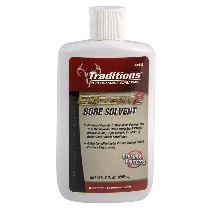 Traditions A1936 EZ Clean 2 Bore Solvent Against Fouling Rust 8 oz Squeeze Bottle