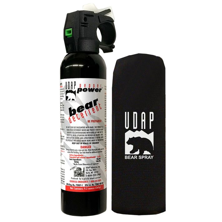 UDAP 15HP Magnum Bear SprayOC Pepper Range Up to 35 ft 9.20 oz Includes Hip Holster