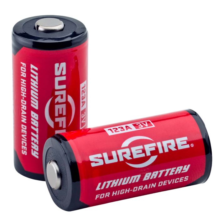 SureFire SF6BC 123A BatteriesRed/Black 3.0 Volts 1,500 mAh (6) Single Pack Clamshell