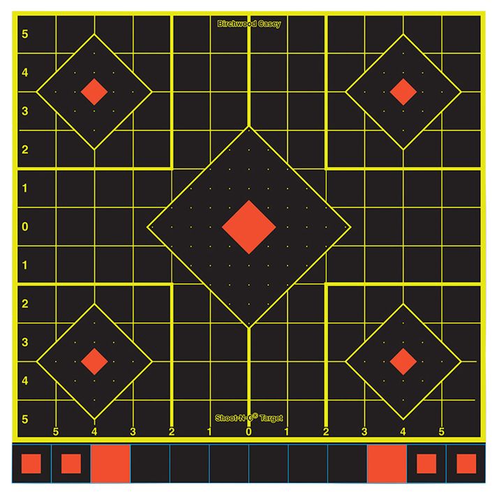 Birchwood Casey 34207 Shoot-N-C Reactive Target Self-Adhesive Paper Multi Color 12" 5-Diamond 5 Pack