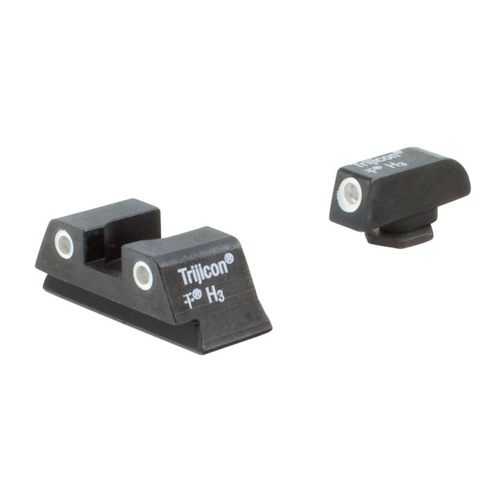 Trijicon 600777 Bright & Tough Night SightsGreen/Tritium White Outline Front Sight-Green/Tritium White Outline Rear Sight Glock 42/43 Small Frame